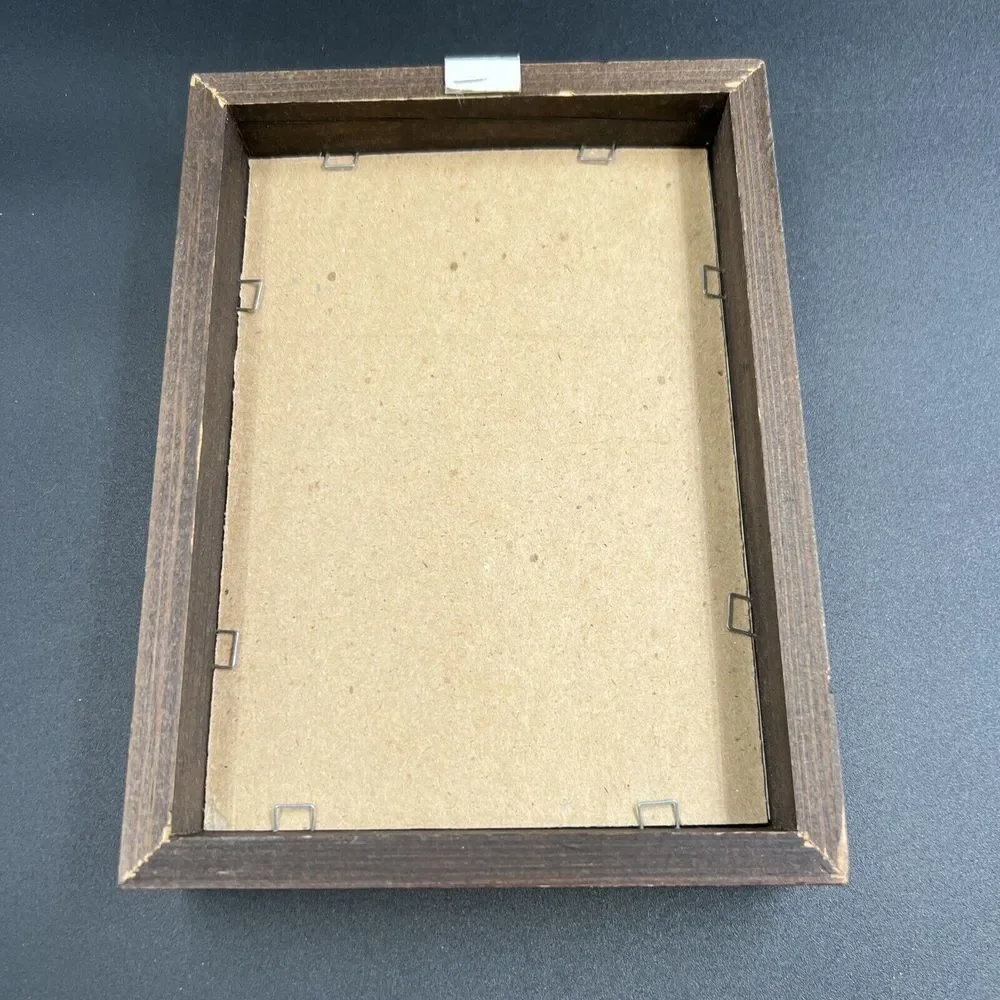 Vintage 5x7 Needlecraft Frame‎ Only Walnut Finish Solid Oak #203-57